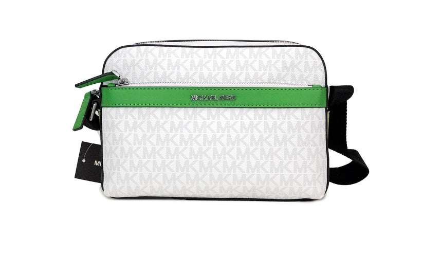 Michael Kors Cooper Bright White Palm Signature Crossbody Bag – Lux Boutique